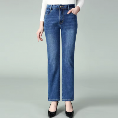 Womens Jeans with Plush and Thick Insulation Straight Leg Pants