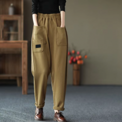 2 Prs Winter Loose Retro Elastic Waist Slimming Casual Harem Pants